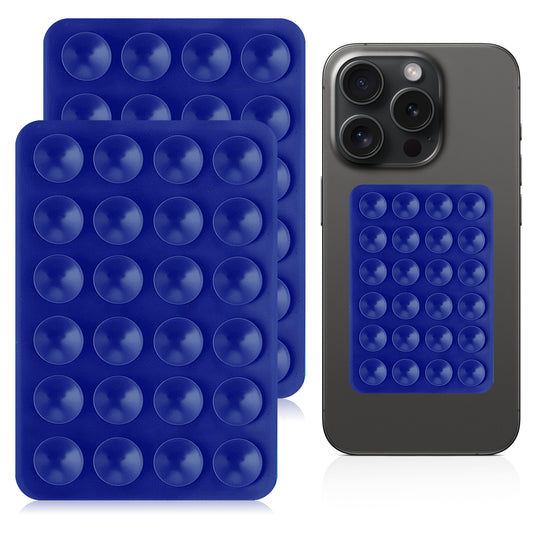 BOHUIZ 2 Pcs Silicone Suction Phone Case Mount, Anti-Slip Double-Sided Suction Cup Phone Case Hands-Free Phones Accessories Holder for Cell Phones(Dark Blue)