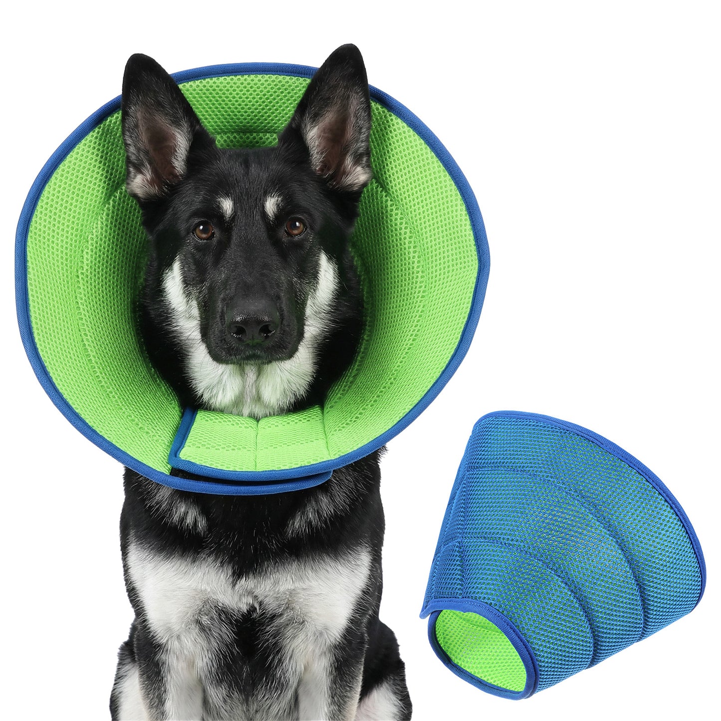 WJIAAA Soft Cone Collar for Dogs, Adjustable Breathable Dog Soft Cone Collar for Mild Care Small Medium Dogs Fit Neck Size 11.8-15in, Post-Surgery Recovery E-Collar