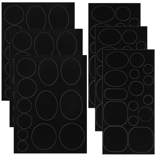 JIYIN 6 Sheets/186Pcs Down Jacket Repair Patch, Black Self Adhesive Nylon Repair Patch Waterproof Fabric Clothing Repair Tape for Puffer Jacket Coats Tents Sleeping Bags Ski Pants Holes Fixing(162Pcs)