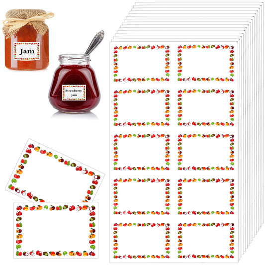 LXUEJIE Jam Labels For Jars, 200 Pcs Self Adhesive Waterproof Jam Jar Labels Easy Peel Off, Writable Food Label Stickers For Jars, Bottles, Preserves, Chutney, Kitchen Containers (Sheet 5.12in×8.66in)