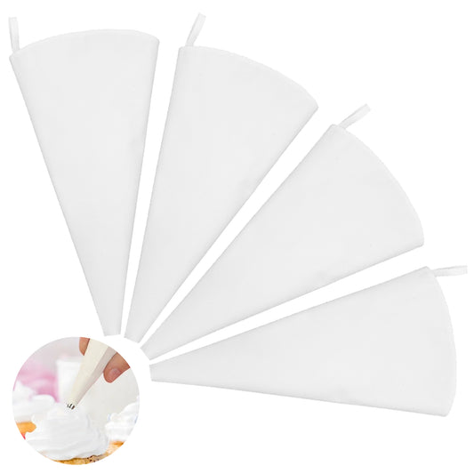 AOZUO 4Pcs Cotton Cloth Piping Bags, Reusable Icing Bags Anti Burst Cake Decorating Bags 12 inch Pastry Cake Piping Bags for Cake Cupcakes Cookies Frosting