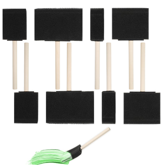 Bewudy 4 Pcs Foam Paint Brushes, Foam Brush, Wood Handle Sponge Paint Brush, Foam Brushes for Painting for Staining Varnishes and DIY Craft Projects (1'', 1.3'', 2.9"and 3.9'') (8)