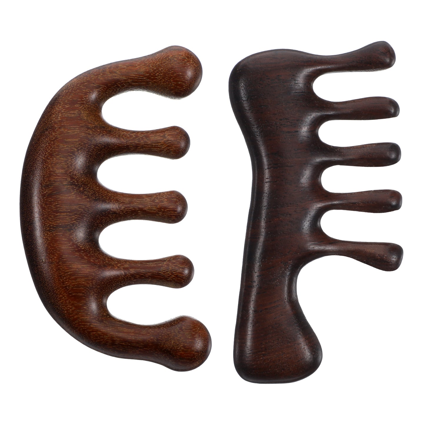 HJZHII 2 Pcs Wooden Scalp Massage Combs, Wooden Loc Comb for Women Men Sandalwood Wide Tooth Loc Comb Wood Scalp Massager Head Gua Sha Combs for Hair Growth Hair Care