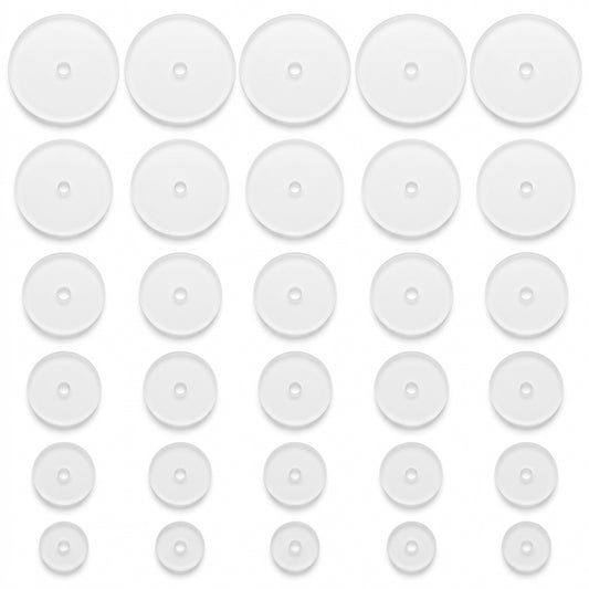 HJZHII 90Pcs Clear Piercing Disc for Piercing Bump, Silicone Earring Back Stoppers for Piercings Silicone Healing Non Pull Piercings Discs Disc Pad Stabilizer for Keloids Healing Pads 3/5/7/9/12/14mm