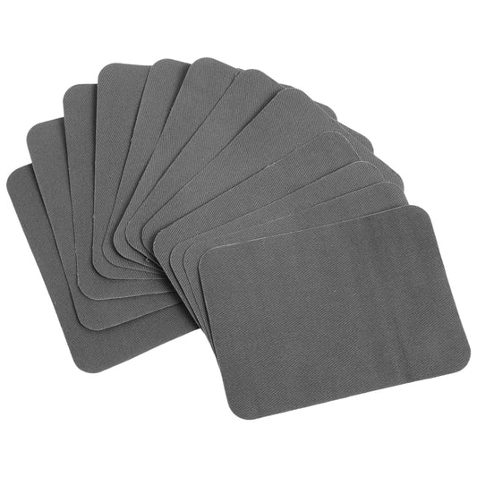 Jeffdad 12PCS Fabric Repair Patches, 4 x 3 Inches Premium Denim Iron On Patches for Clothing Inside & Outside Pants Patch for Holes Iron-on Repair Patch for Clothes Jeans Pants(Gray)