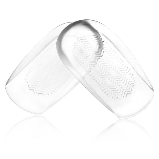 JIEYAO Gel Silicone Heel Pads, Heel Cushion for Heel Pain Relief, Gel Heel Protectors Heel Cups Shoe Wedge Inserts Clear Heel Lifts for Plantar Fasciitis Sore Heel Pain Bone Spur Achilles Pain(L)