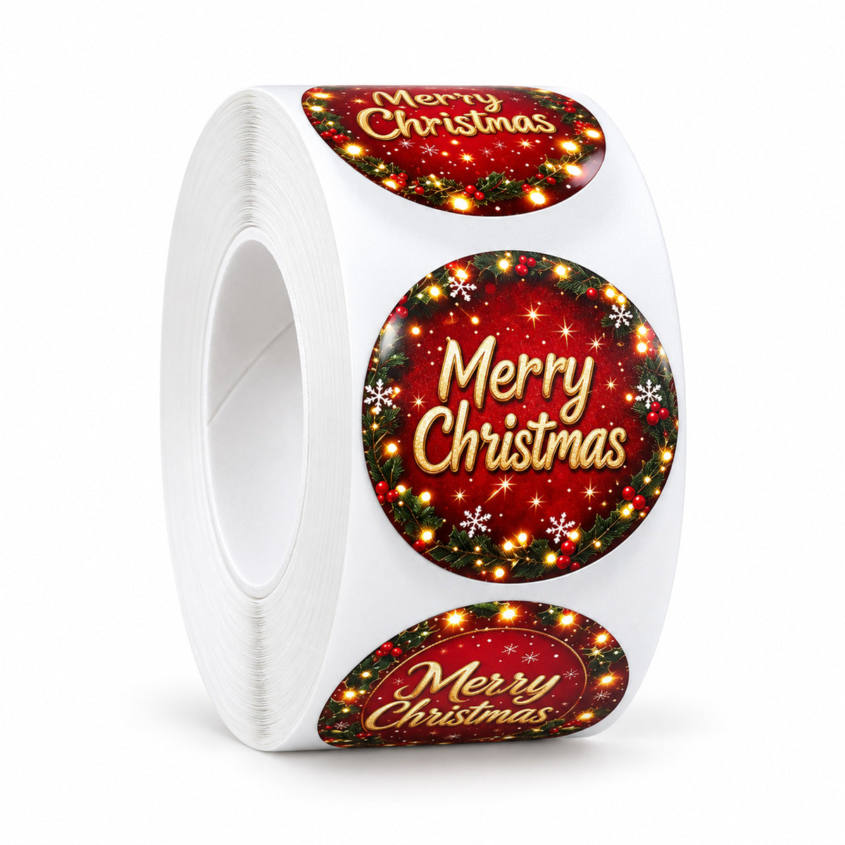 cobee 500 Pcs Merry Christmas Stickers Roll,Self Adhesive Labels for Crafts