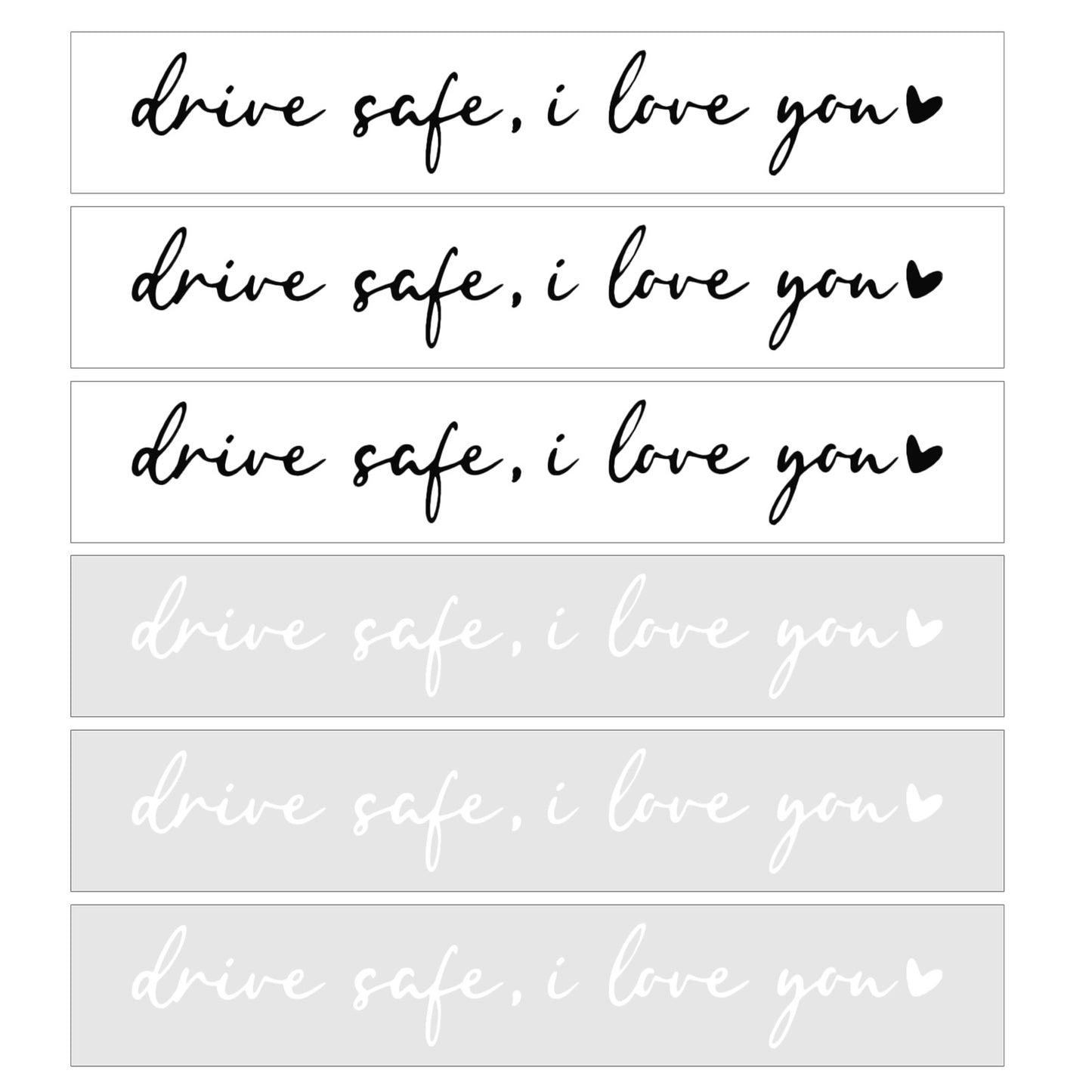 WJIAAA 6 Pcs Drive Safe I Love You Mirror Sticker, Rear View Mirror Car Decals for Women, I Love You Gifts for Her Him, White Black Transfer Stickers for Window Windshield Bumper