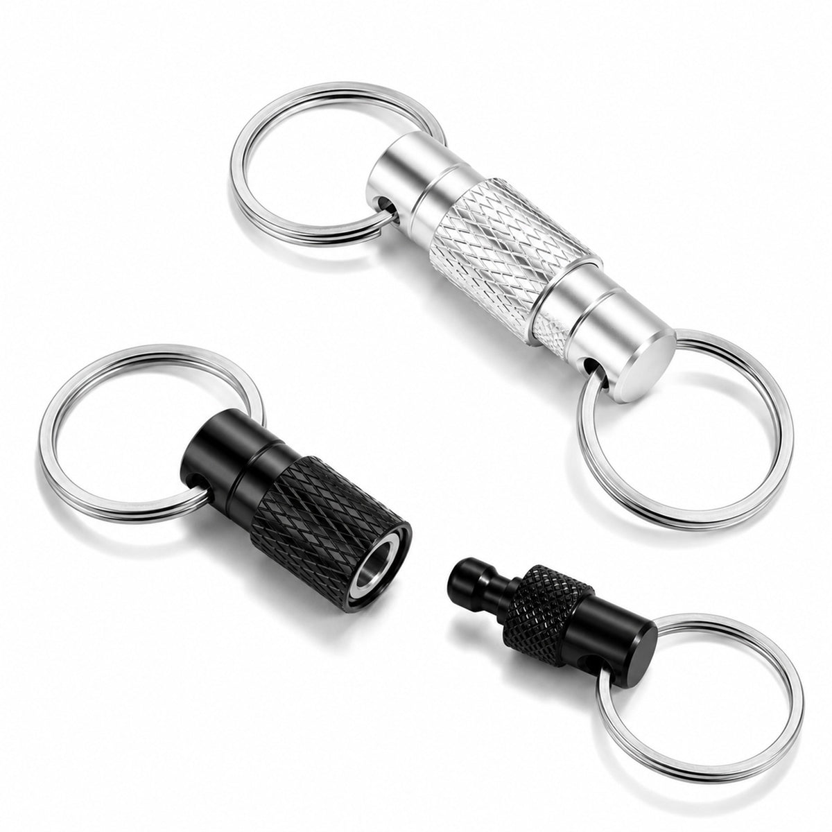 BOHUIZ 2 Pack Quick Release Keychain for Men, Detachable Key Ring