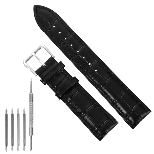 HJZHII Quick Release Watch Bands Alligator Embossed Watch Band Replacement Leather Smart Sport Watchband for Men Women(20mm)