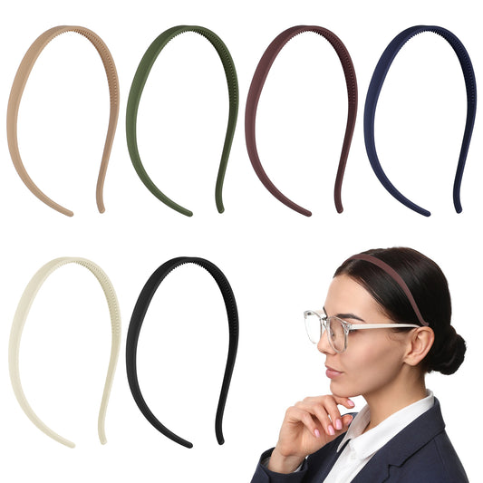 cobee 6 Pack Headbands for Eyewear, No Pressure Headbands Non Slip Hairbands with Teeth Sunglasses Headband Comfortable Plastic Headband for Women Glasses Wearers(6 Colors)