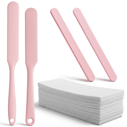 HJZHII 4Pcs Silicone Wax Stick 100Pcs Non Woven Wax Strips for Hair Removal