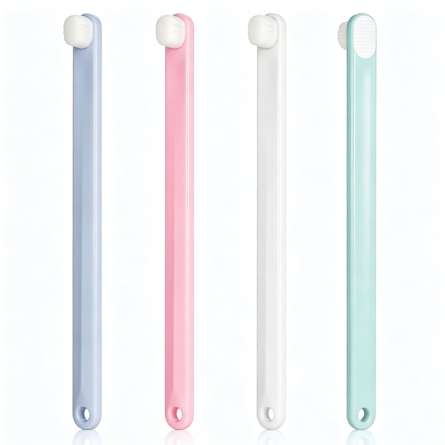 JJUNW 4PCS Small Dog Toothbrush, Mini Cat Toothbrush, Soft Pet Toothbrushs Mini Head Teeth Brush for Kitten & Tiny Pet Doggy Toothbrushes Deep Dental Clean (White + Blue + Pink + Green)