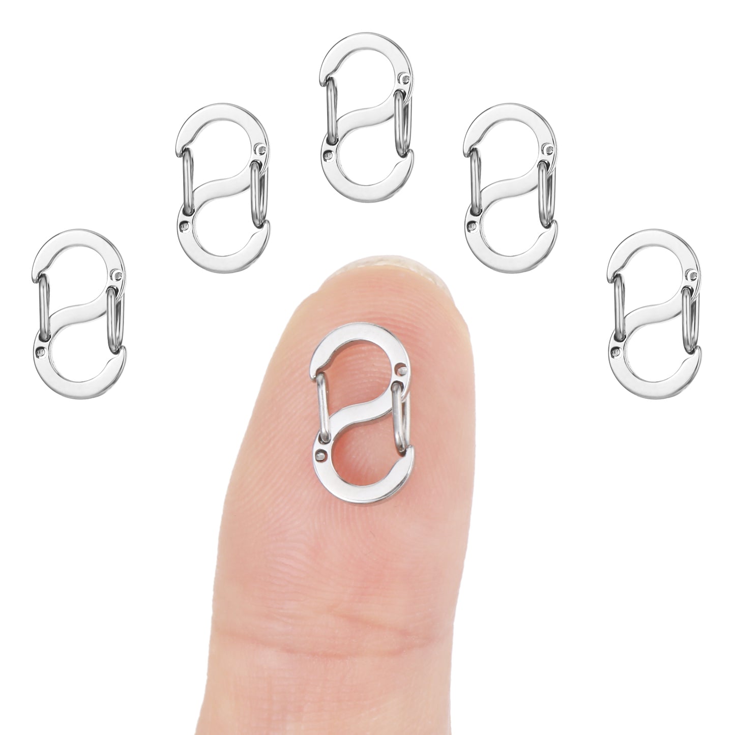 Amabro 5 PCS Double Opening Lobster Clasp, Stainless Steel Necklace Bracelet Shortener Clasp Metal Closures Clasps for Necklace Clip Bracelet Connector(Silver)