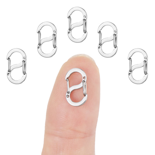 Amabro 5 PCS Double Opening Lobster Clasp, Stainless Steel Necklace Bracelet Shortener Clasp Metal Closures Clasps for Necklace Clip Bracelet Connector(Silver)