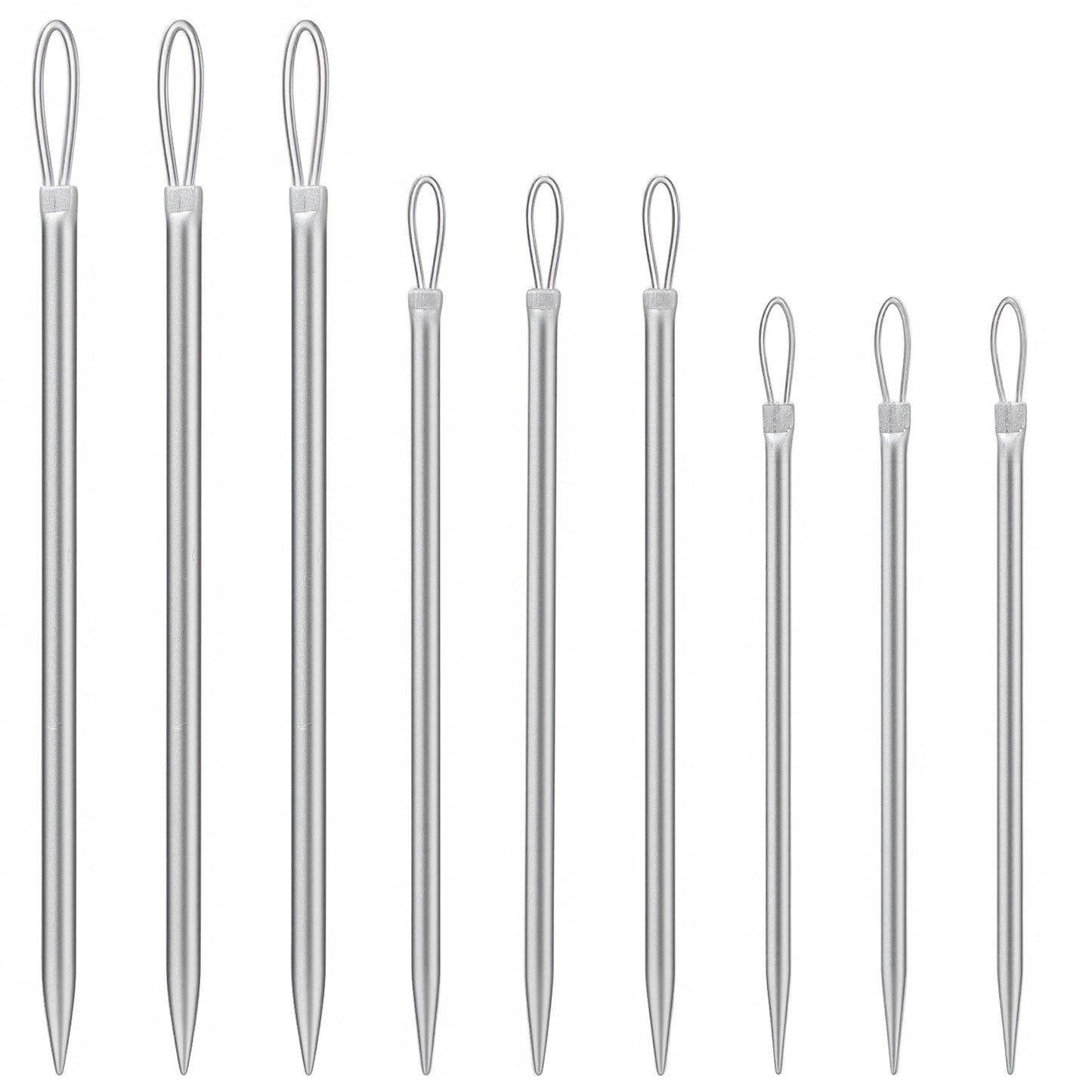 DOPENSPI 9 Pcs Large Eye Yarn Needles, 3 Sizes Nylon Thread Yarn Needle Rope Threader for Knitting Crochet Weaving Wool Sewing Needles