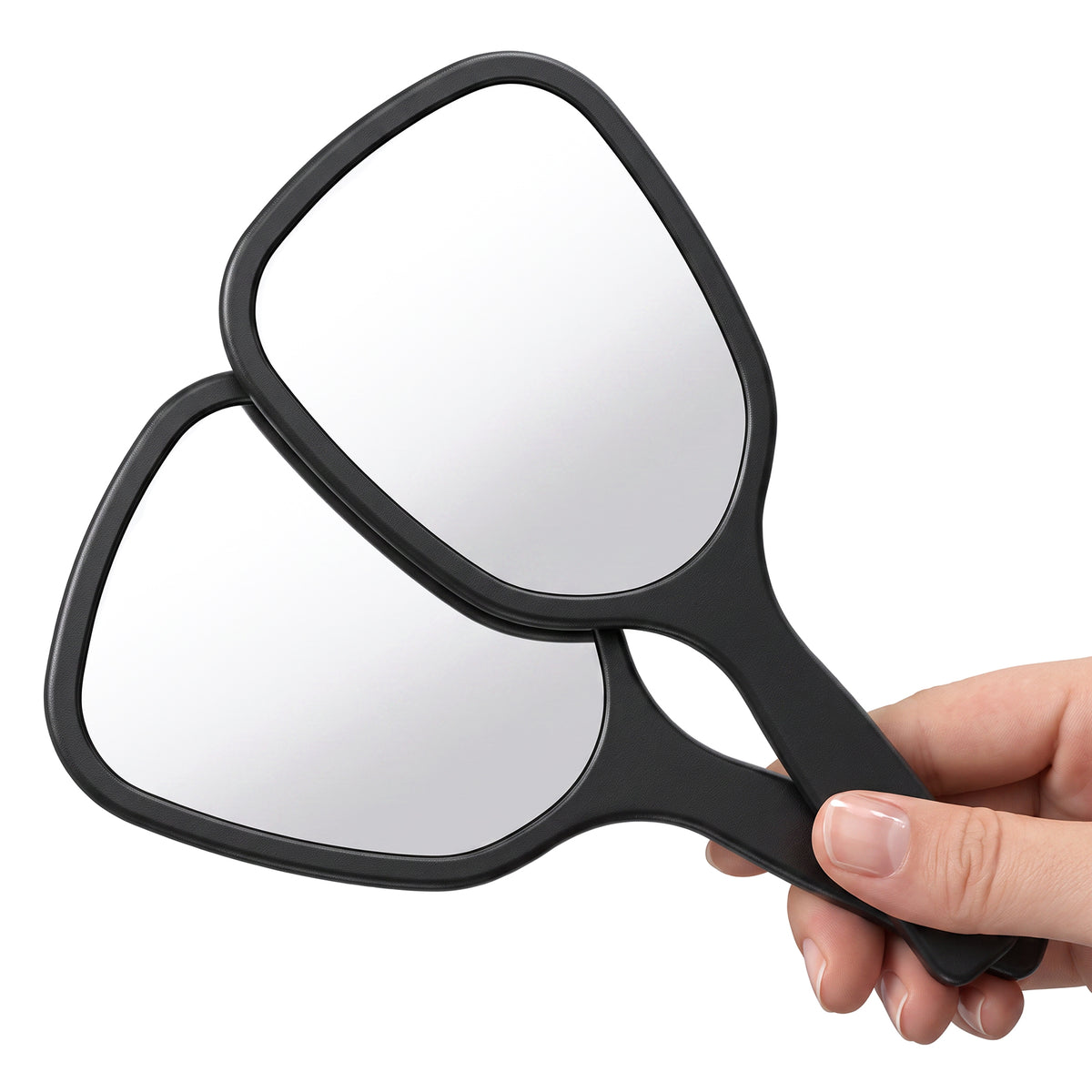 Jeffdad 2 Pcs Small Handheld Mirror with Handle 7" x 3" Black Hand Mirror