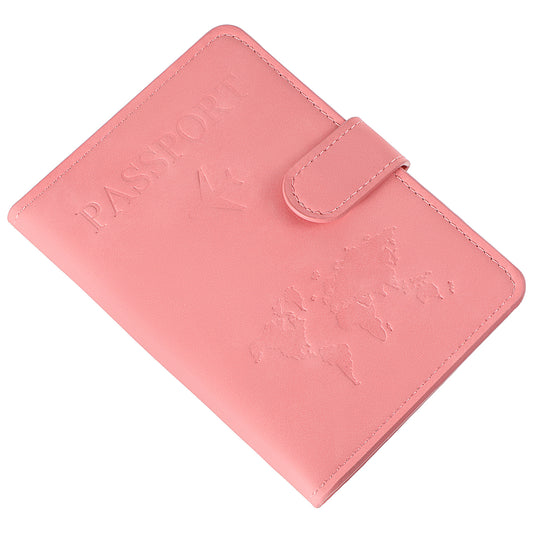 HJZHII Passport Holder Cover, PU Leather Travel Wallet Blocking Passport Cover Case with Card Slots PassportHolder Portable Document Holders for PassportCredit Cards Business Cards(Pink)