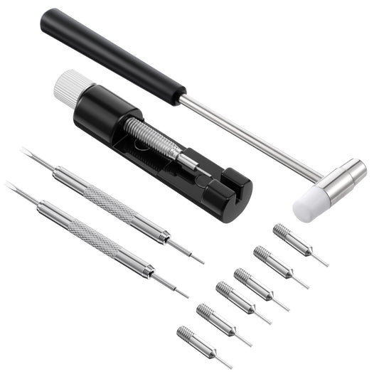 HJZHII Watch Link Removal Kit with Hammer, Watch Band Sizing Tool with Pin Remover for Watch Band Adjustment and Replacement