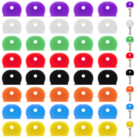 MBAIYO 80 Pcs Colored Key Covers Caps, Colorful Keycap Set 1 Inch Key Head Protectors Keys Caps Identifiers for Standard Flat House Keys (8 Colors, 1 Styles)