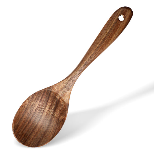 Molain 1Pcs Long Handled Wooden Spoons, 10inch Heavy Duty Large Wooden Spoon Cooking Wooden Spoons Wooden Mixing Spoon for Eating Mixing Stirring, Boiling