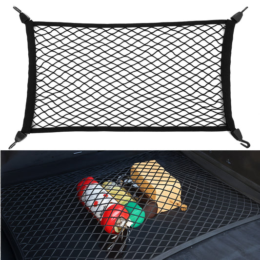 AOZUO Car Cargo Net, Auto Elastic Net Storage Organizer Cargo Mesh Boot Net Stretchable with Hooks Car Interior Accessories for Car SUV Truck Auto Luggage