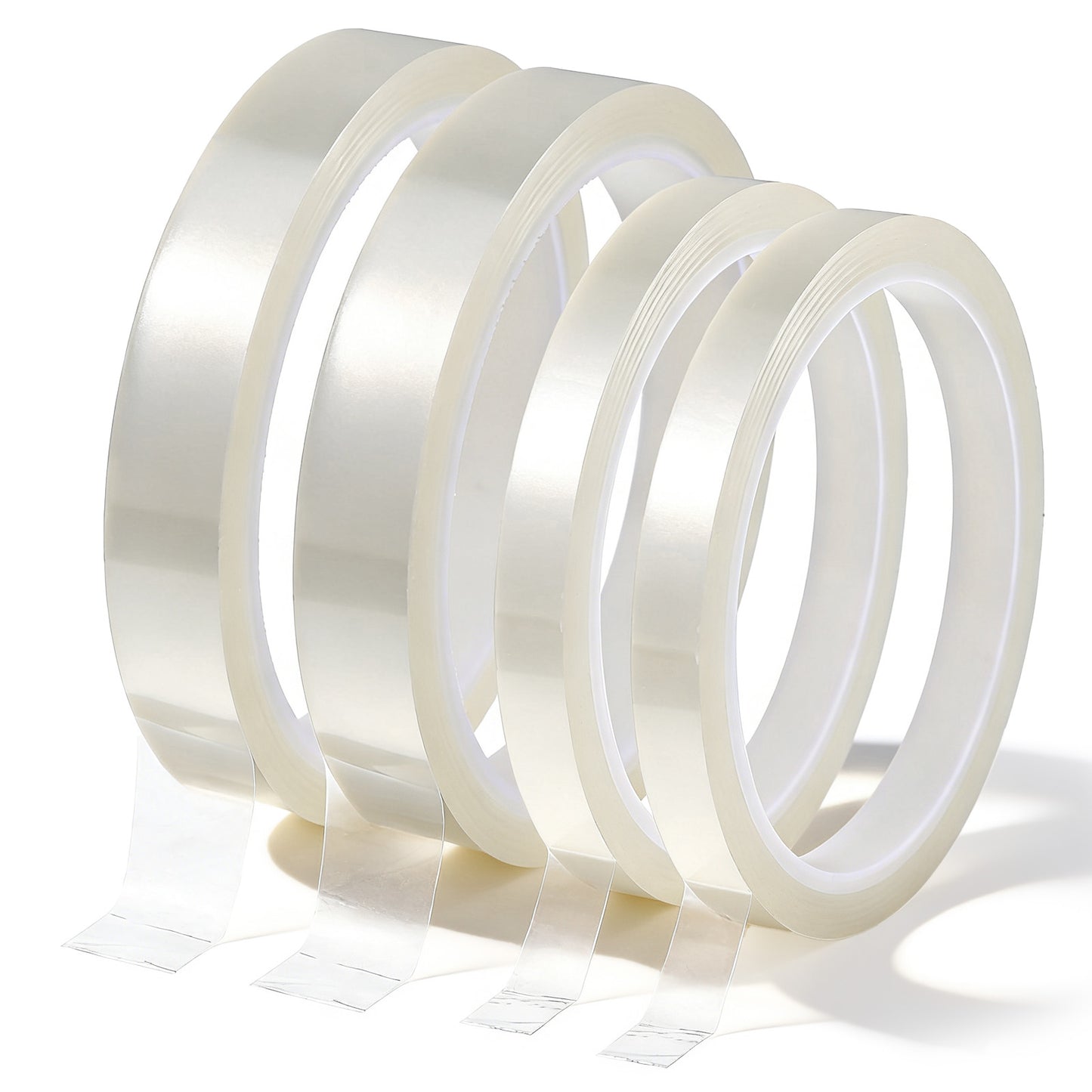 XLIUAX 4 Rolls 98ft Heat Resistant Tape, High Temperature Tape, 10mm and 15mm 2 Sizes Heat Transfer Tapes, Thermal Sublimation Press for Heats Sublimation Press Vinyl DIY and Industrial Use(White)