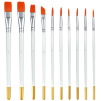 BOHUIZ 10Pcs Cake Painting Brushes Set, Soft Cake Decorating Brushes Food Safe Cake Paint Brushes for Dusting Edible Glitter, Edible Color Pastry, Cookie, and Cakes Decoration