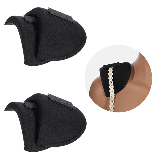 TIESOME 2 Pairs Shoulder Pads, Thickening 1.5cm Foam Shoulder Pads for Women Clothing Breathable Set-in High Low Shoulders Pad for Sloping High Low Shoulders Blazer Suit T-Shirt (Black)