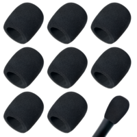 IANFAN 9 Pcs Black Foam Mic Cover, Handheld Microphone Windscreen Microphone Shield Protection Cover for Filtering Plosives, Hissing Noise and Other Ambient Noise