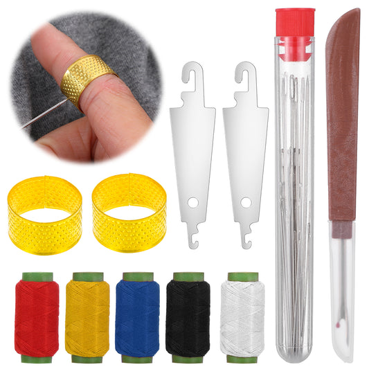MBAIYO 37pcs Sewing Tool Set, Complete Needle Thread Hand Repair Kit Small Sewing Kit with Steel Needles Threads Seam Ripper Threaders Thimbles for Beginners & Professionals
