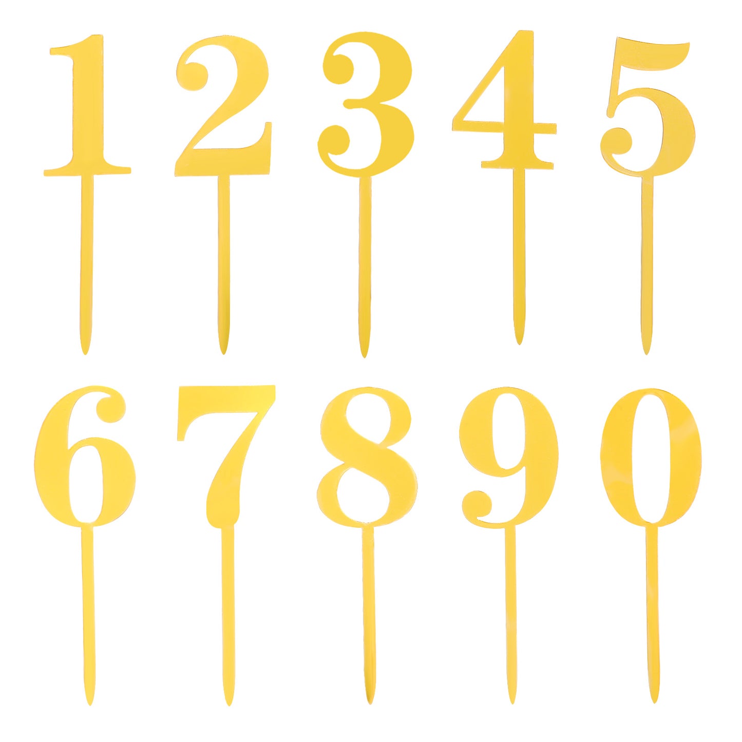 LXUEJIE 20 Pcs Acrylic Numbers Cake Topper, 0-9 Number Happy Birthday Cake Toppers Gold Numbers Cakes Decorations Number Cupcake Toppers for Birthday Party Wedding Anniversary