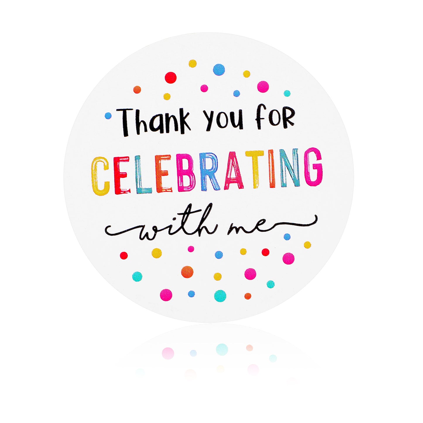 TIESOME 120Pcs Thank You for Celebrating with Me Stickers, 2In Thank You Gift Stickers Round Self-Adhesive Party Favor Labels for Birthday Parties Wedding Gifts Envelopes