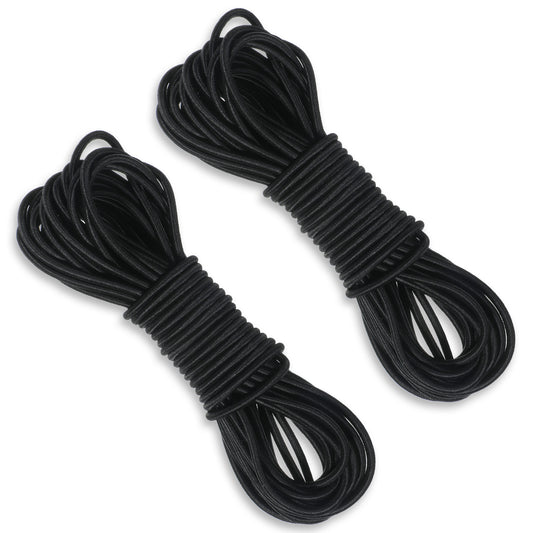 HJZHII 1/8-inch (3 mm) Round Black Elastic Cord, 11 Yards Elastic Bungee Cord Stretch Shock Cord Black Heavy Stretch Round String Elastics String Cords for Sewing Craft DIY Mask Drawstring Bungee Rope