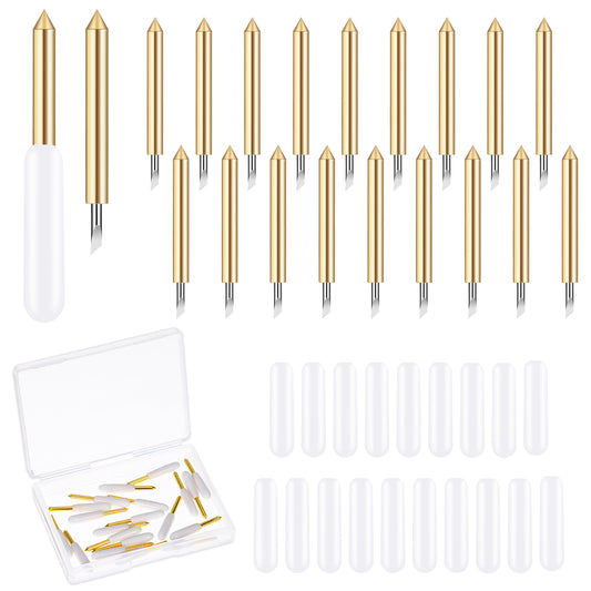 JIEYAO 20Pcs Premium Fine Point Blade, Niantime Replacement Cutting Blades, Compatible with Maker/Maker 3 Cutting Machines Explore Air/Air 2/Explore Air 3 Fine Point Blade Replacement with Storage Box
