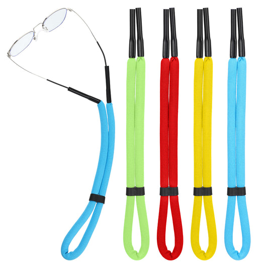 LIQWEI 4 Pcs Floating Sunglasses Straps, 4 Colors Buoyant Glasses Retainer for Water Safety outdoor Eyeglass Rope for surfing Kayaking Sailboat Swimming