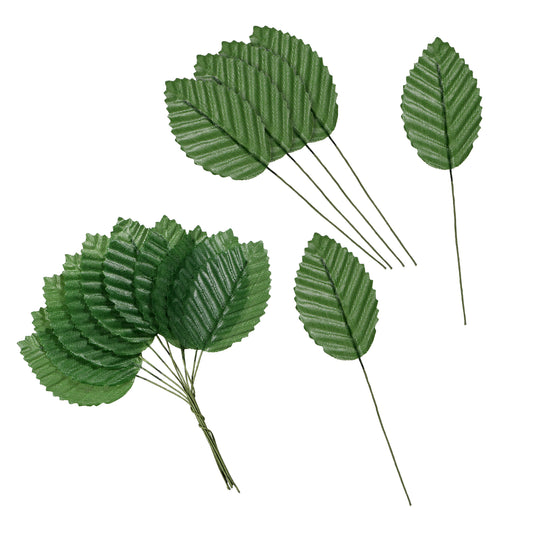 LIQWEI 200Pcs Fake Leaves, Green Artificial Leaves, Artificial Plant Wall Panels, Artificials Leaf Faux Silk Rose Green Leaf for DIY Floral Arrangements Wedding Garlands Party Garden Decorations