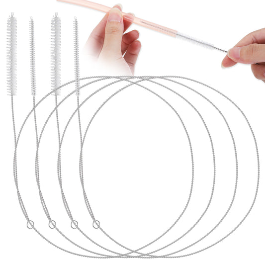 LXUEJIE 4 Pcs Straw Cleaner Brush Extra Long, 1m/39in Long Straw Cleaner Brush with Soft Nylon Bristles Head Extra Long Pipe Cleaners for Cleaning Straws Tube Pipe Hose Bottle Refrigerator Drain