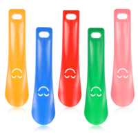 cobee 5 Pcs Plastic Shoe Horns, Travel Shoe Horn Long Handle Shoe Spoon, Portable Boot Shoe Helper for Boot Shoe Horn Men Boot Tool Pregnant Woman Short Handle