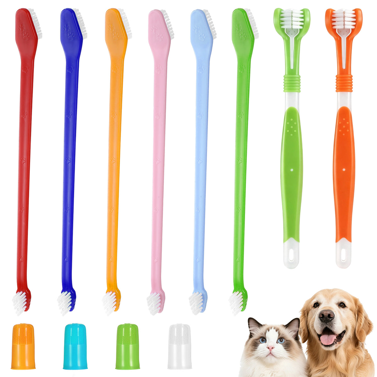 SULIKJHUI Dog Toothbrush Set, 12 Pcs Includes Small Dog Toothbrush & Finger
