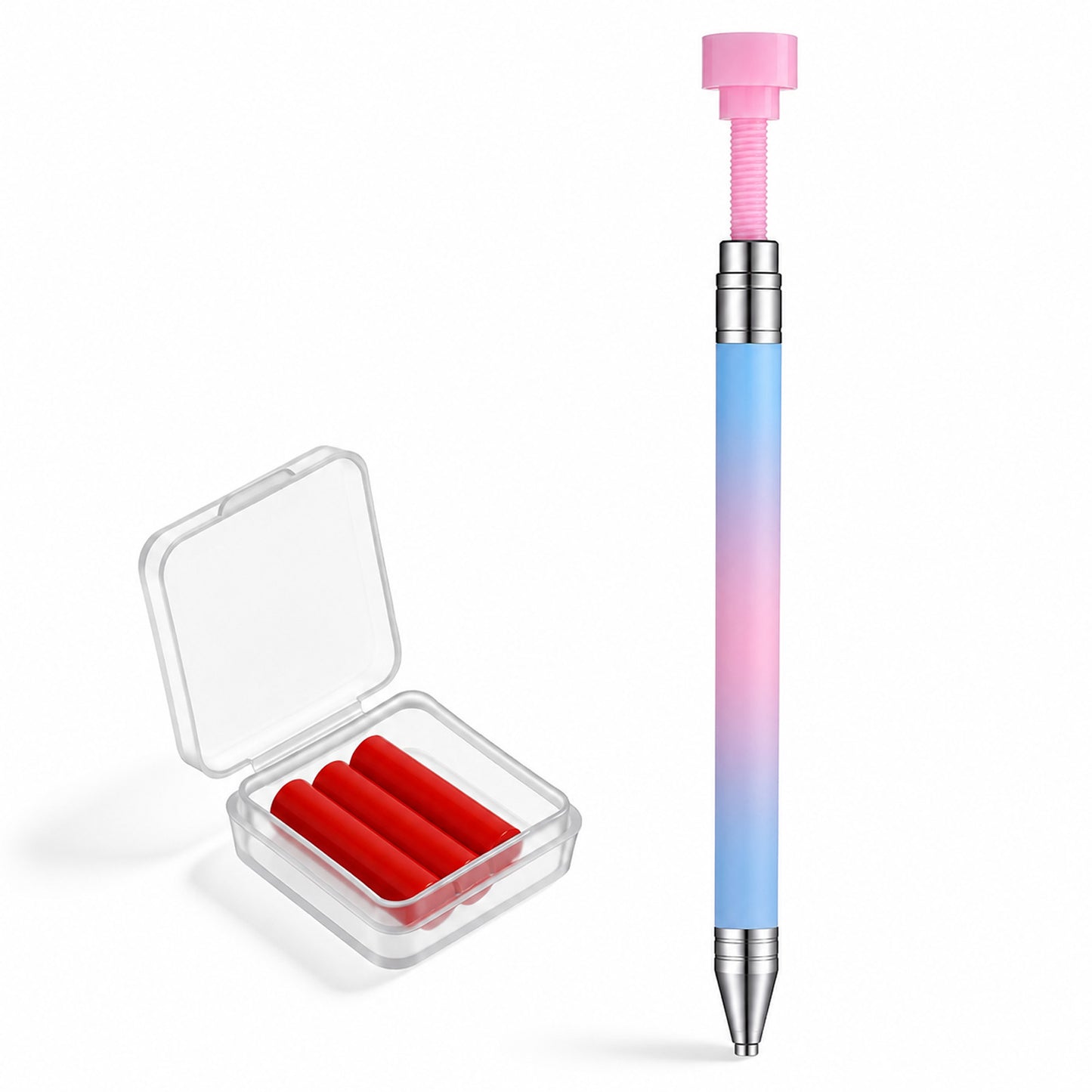 HJZHII Rhinestone Picker Wax Pen, Diamond Art Drill Pen with 3 Additional Wax Refills Refillable Diamond Art Painting Pens Rhinestone Picker Tool for Nail Arts Design and Diamonds Arts Painting(Blue)