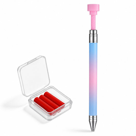 HJZHII Rhinestone Picker Wax Pen, Diamond Art Drill Pen with 3 Additional Wax Refills Refillable Diamond Art Painting Pens Rhinestone Picker Tool for Nail Arts Design and Diamonds Arts Painting(Blue)