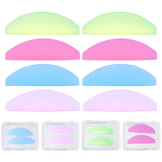 Molain 8 Pcs Flat Lash Lift Shields, Korean Lash Lift Pads Ultra-Thin Self Adhesive Reusable Lashes Lifts Shields Eyelashes Glueless Pad for Salon Perming Glueless Softening Pads (4 Pairs)