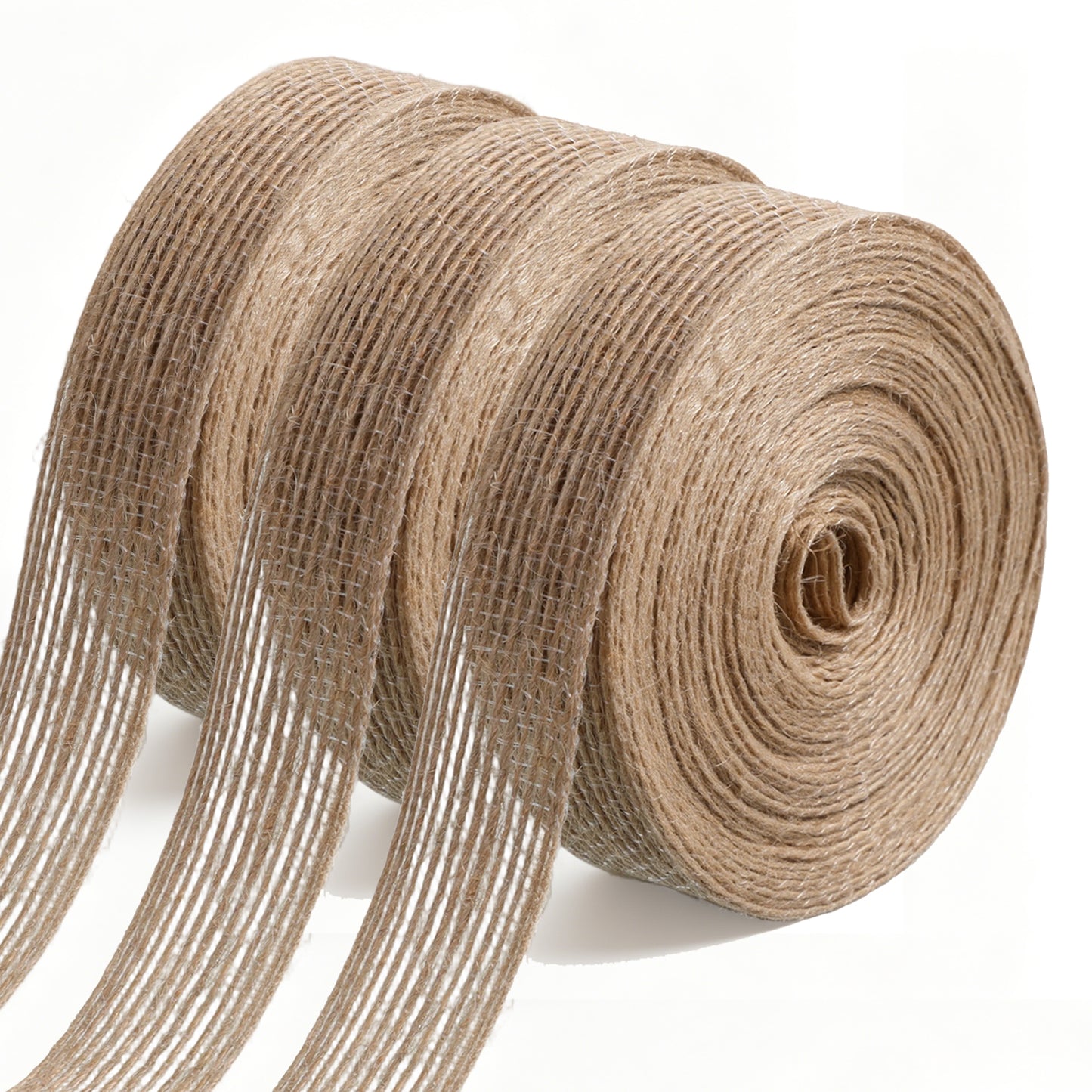 SULIKJHUI 3 Rolls Burlap Ribbon 1 Inch, Natural Jute Ribbon, Floral Ribbons for Craft Projects Wedding Decoration Home Decor (0.83 in x 32.8 Ft Each Roll)