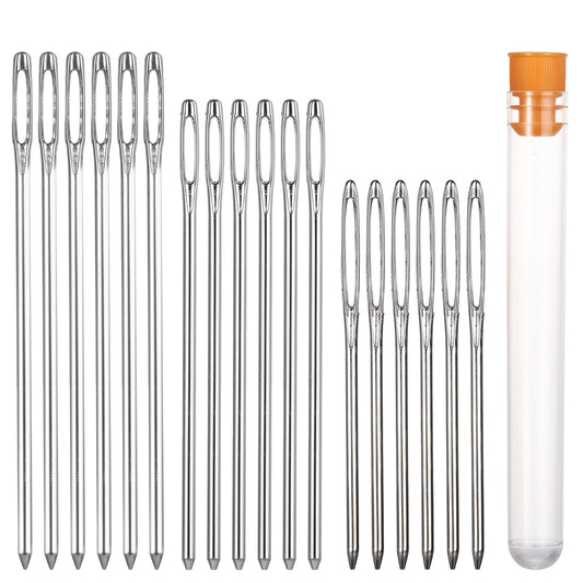 JIYIN 18 Pcs Large Eye Blunt Needles, Sewing Darning Needles with Storage Tube Wool Needles for Sewing Up Knitting Hand Sewing Tapestry Needles for Crochet DIY Crafts(18PCS)