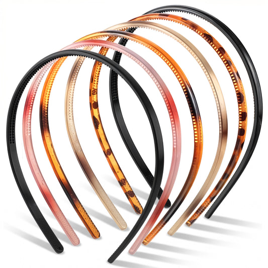 JJUNW 6 Pcs Plastic Headband With Teeth, Non-Slip Hair Hair Bands, Unisex Hairs Band Hairs Band Accessories Diy Plastic Headbands For Women 3 Colors X2 Each