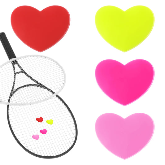 Giantree 4Pcs Tennis Dampener, Tennis Racket Dampener, Tennis Vibration Dampener Tennis Accessories, Heart-Shaped Silicone Dampener Shock Absorber Cute Tennis Supplies Great Tennis Gift(4Pcs)