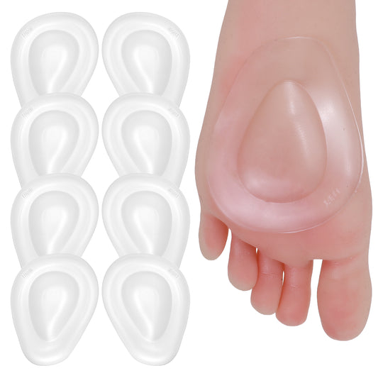 JIYIN 4 Pair Metatarsal Pads Women, Soft Gel Self Adhesive Metatarsal Pads Mens, Supports Forefoot Cushioning Pads Reusable Metatarsal Foot Pads Foot Cushion for Pain Relief