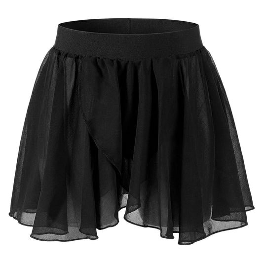 Cobee Ballet Skirts, Black Ballet Dance Skirt, Ballets Skirts for Girls Elastic Dances Wrap, Pull on Dance Clothes for Girls for Training, Performance