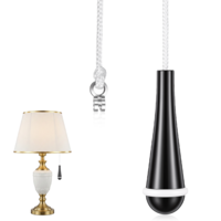 HJZHII Bathroom Light Pull Cord Handle, Teardrop Pendant Weight Connector with 150 cm Long Nylon Light Switch Pull Cord for Bathroom Toilet Lights Ceiling Lights Fan Switch(black)